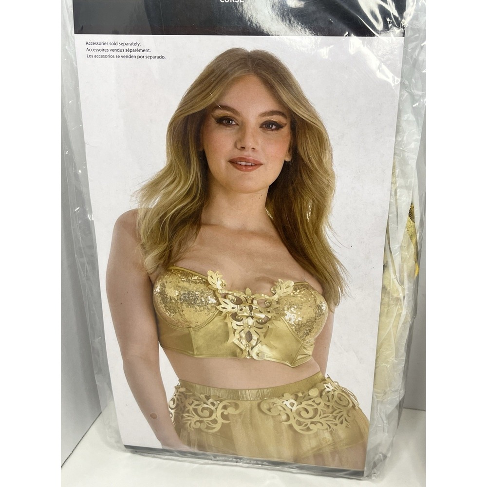 NWT Womens Goddess Costume XXL 18-20 Gold Corset Skirt Halloween Greek Roman